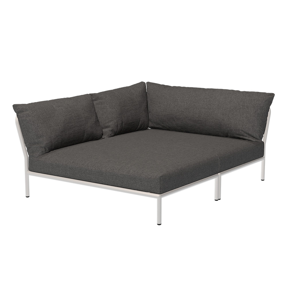 Houe LEVEL 2 Cozy Ecke, links Kissen: Dark grey. Gestell: Muted white