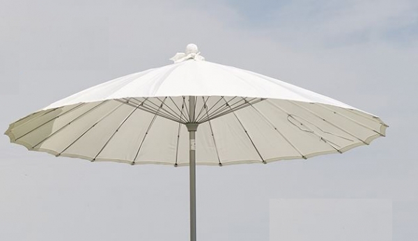 Stern Sonnenschirm Shanghai 250 cm, Gestell silber, Bezug anthrazit