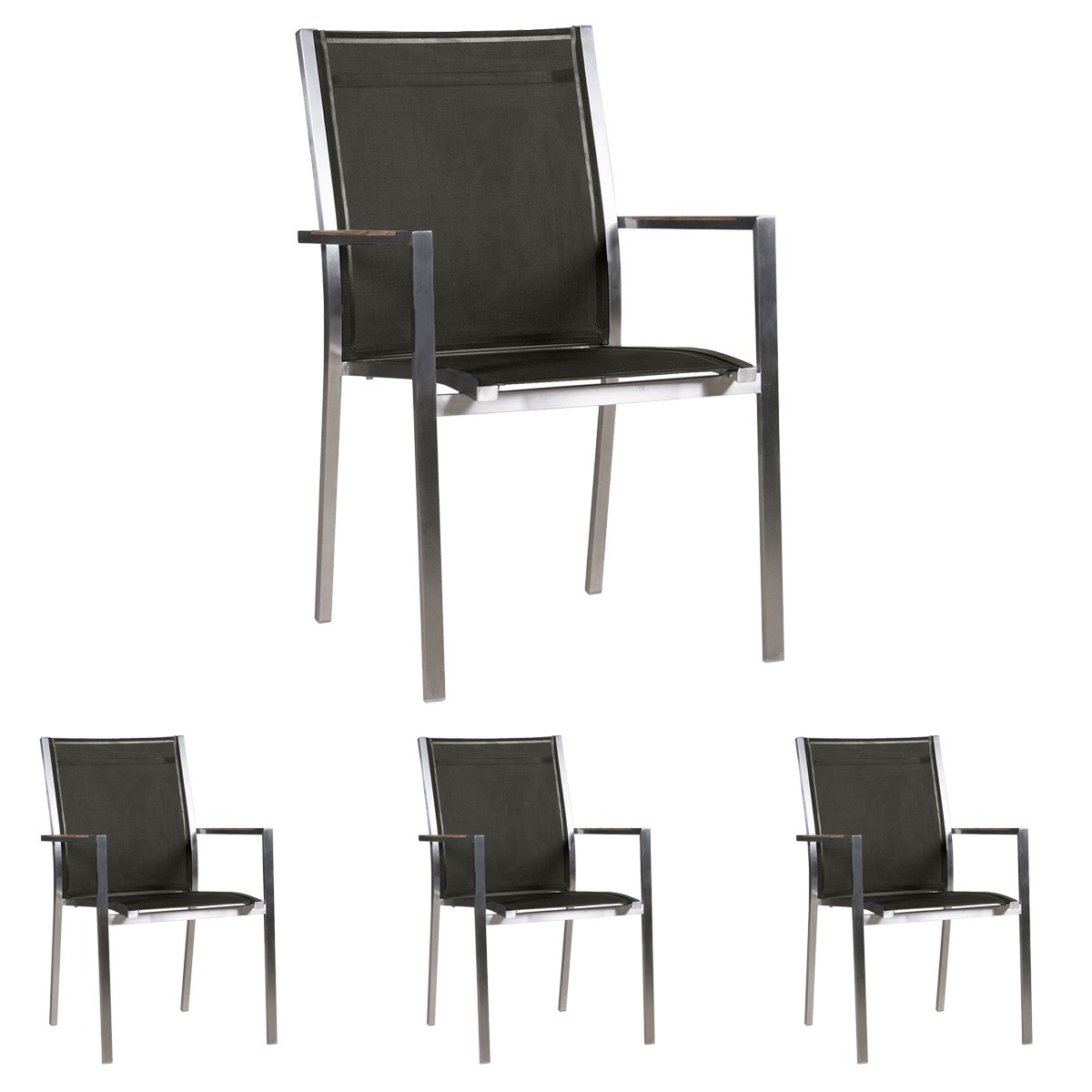 4x Zebra Stapelsessel One dark platinum