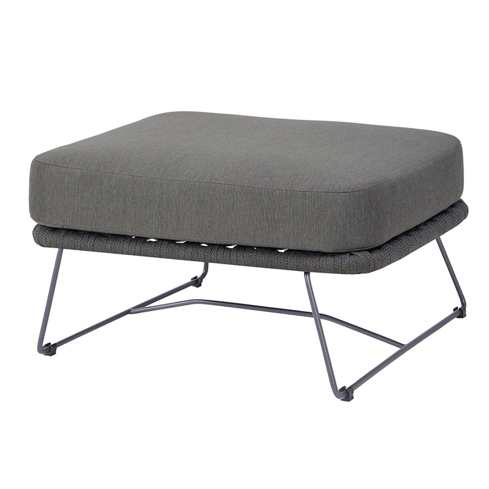 Diamond Garden Milos Modulgruppe - Ottomane - Dark Grey - Rope-Dunkelgrau/Edelstahl Dunkelgrau/incl, Kissen