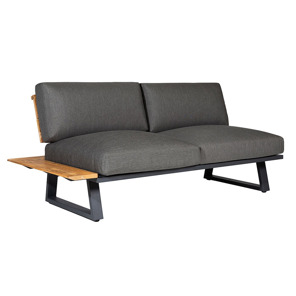 Diamond Garden Nora Modullounge Sun & Rain -lange Ecke links- Aluminium/Teak inkl, Sitz- und Rückenkissen