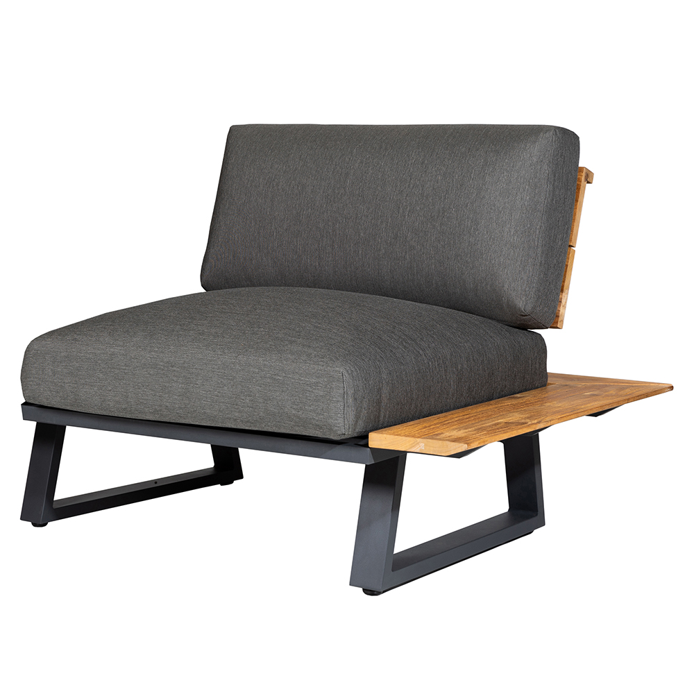 Diamond Garden Nora Modullounge Sun & Rain - kurze Ecke rechts - Aluminium/Teak inkl, Sitz- und Rückenkissen