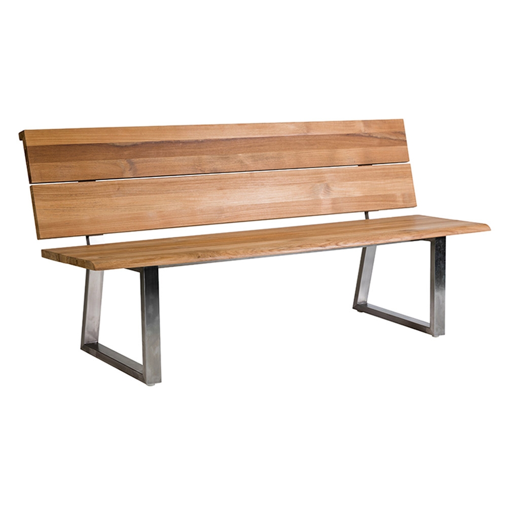 Diamond Garden Pisa Bank 180 cm / Edelstahl Dunkelgrau/Recycled Teak Natur