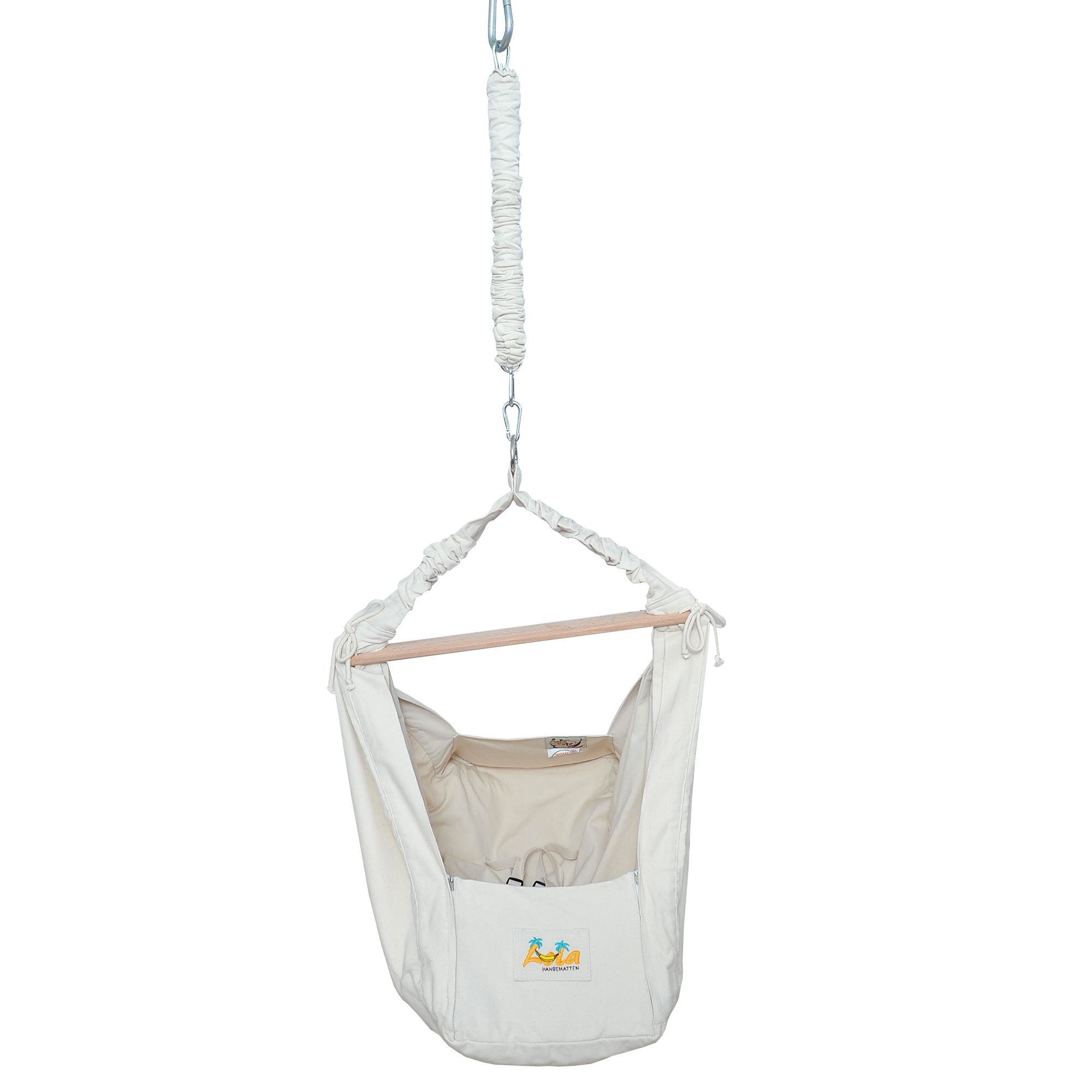 Lola FEDERWIEGE-SET YoYo Babyhängematte natur mit Thermomatratze und Feder
