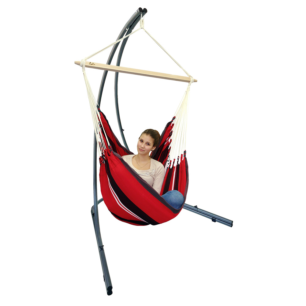 Lola PALMA Hängesesselgestell aus Metall mit Hängesessel Kolumbiana red-black-white Elegance 110 cm