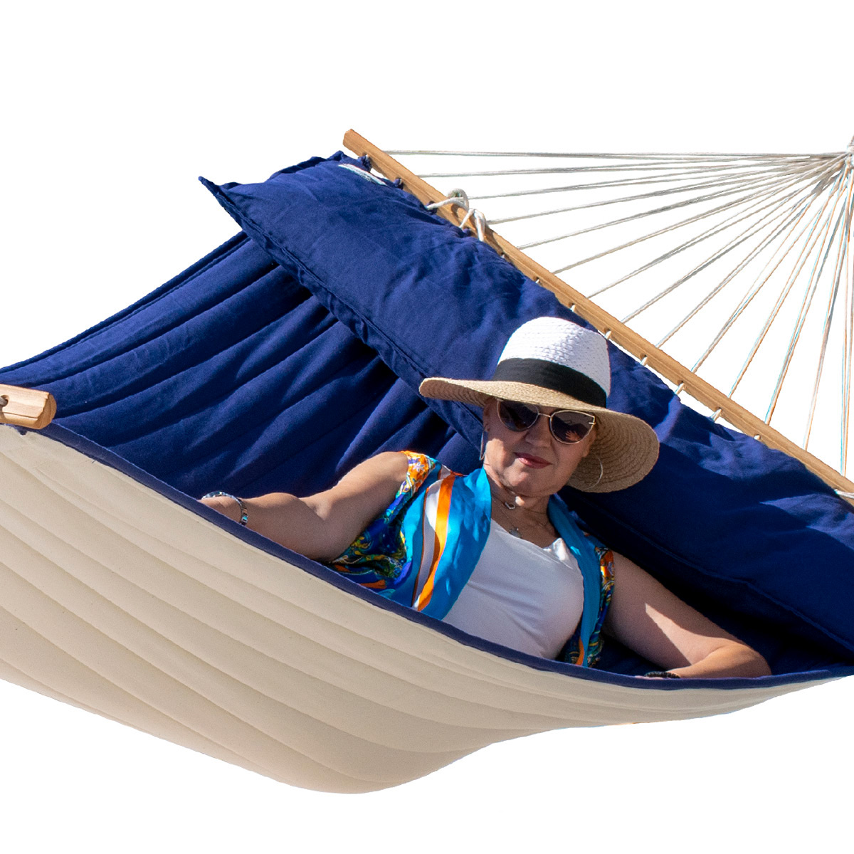 Lola Luxus Stab Hängematte gefüttert American Hammock Lifestyle OCEAN mit Kissen wetterfest