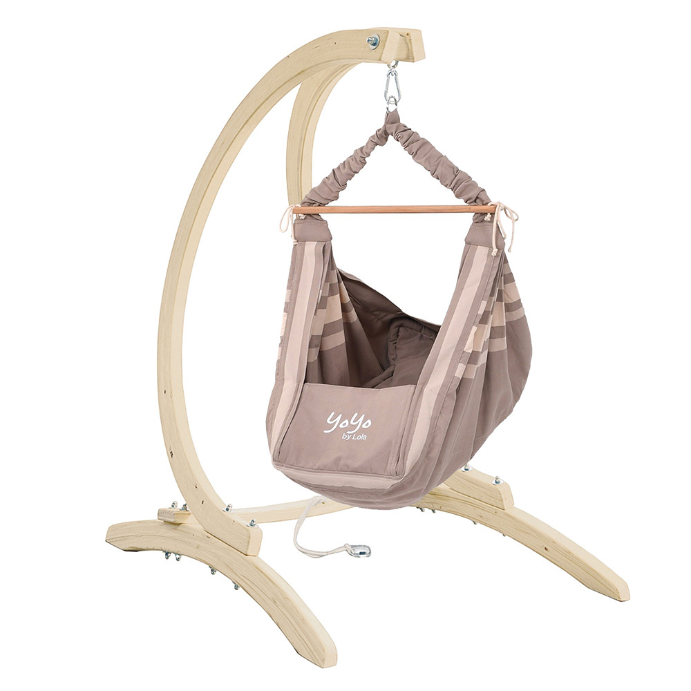 Lola Babyhängematte Babywiege YoYo BIG happiness Set mit Kinderhängesesselgestell CARRELLO