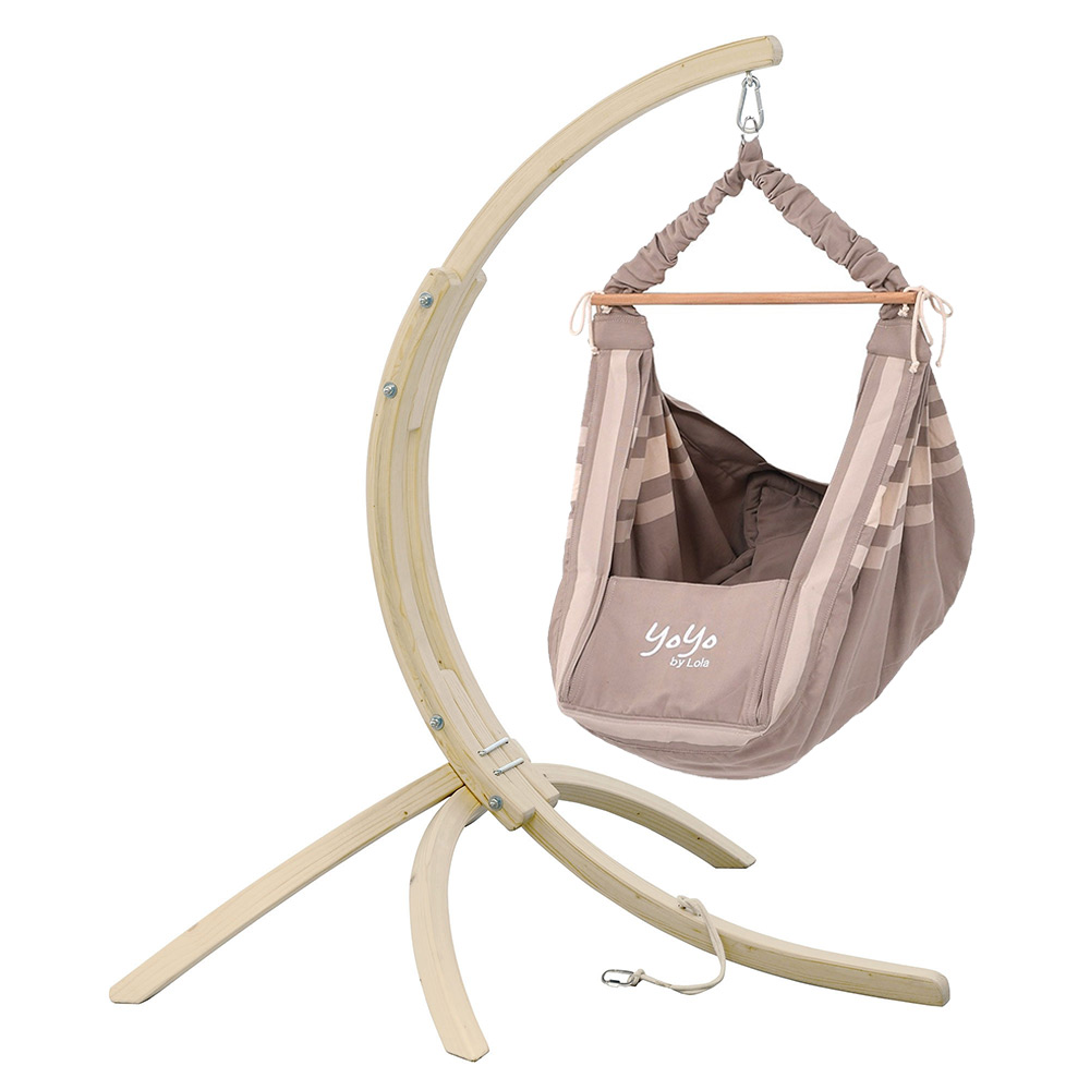 Lola Babyhängematte Babywiege YoYo BIG happiness Set mit Baby Hängemattengestell Hippo