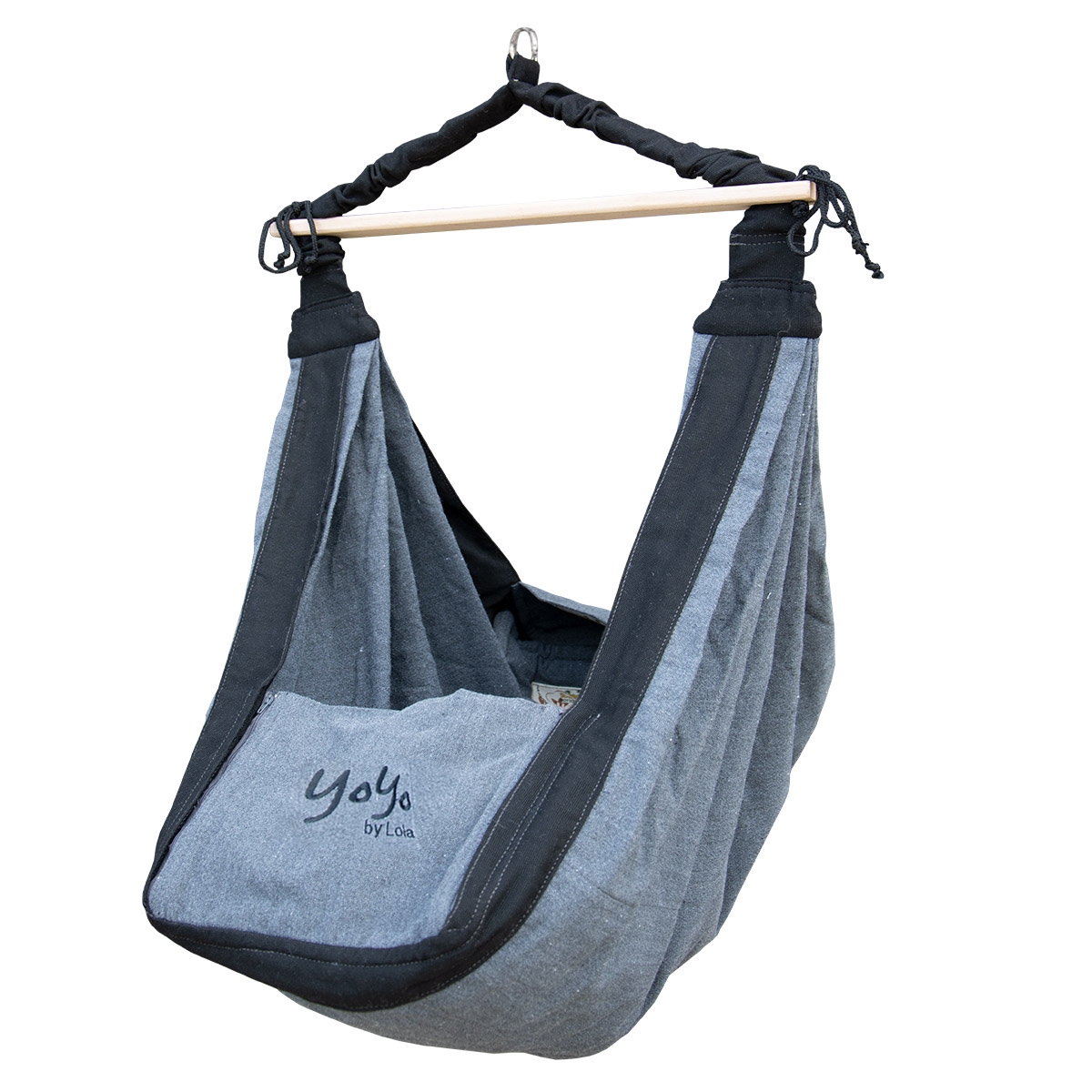 Lola Babyhängematte Babywiege YoYo BIG noire Set mit Thermomatratze