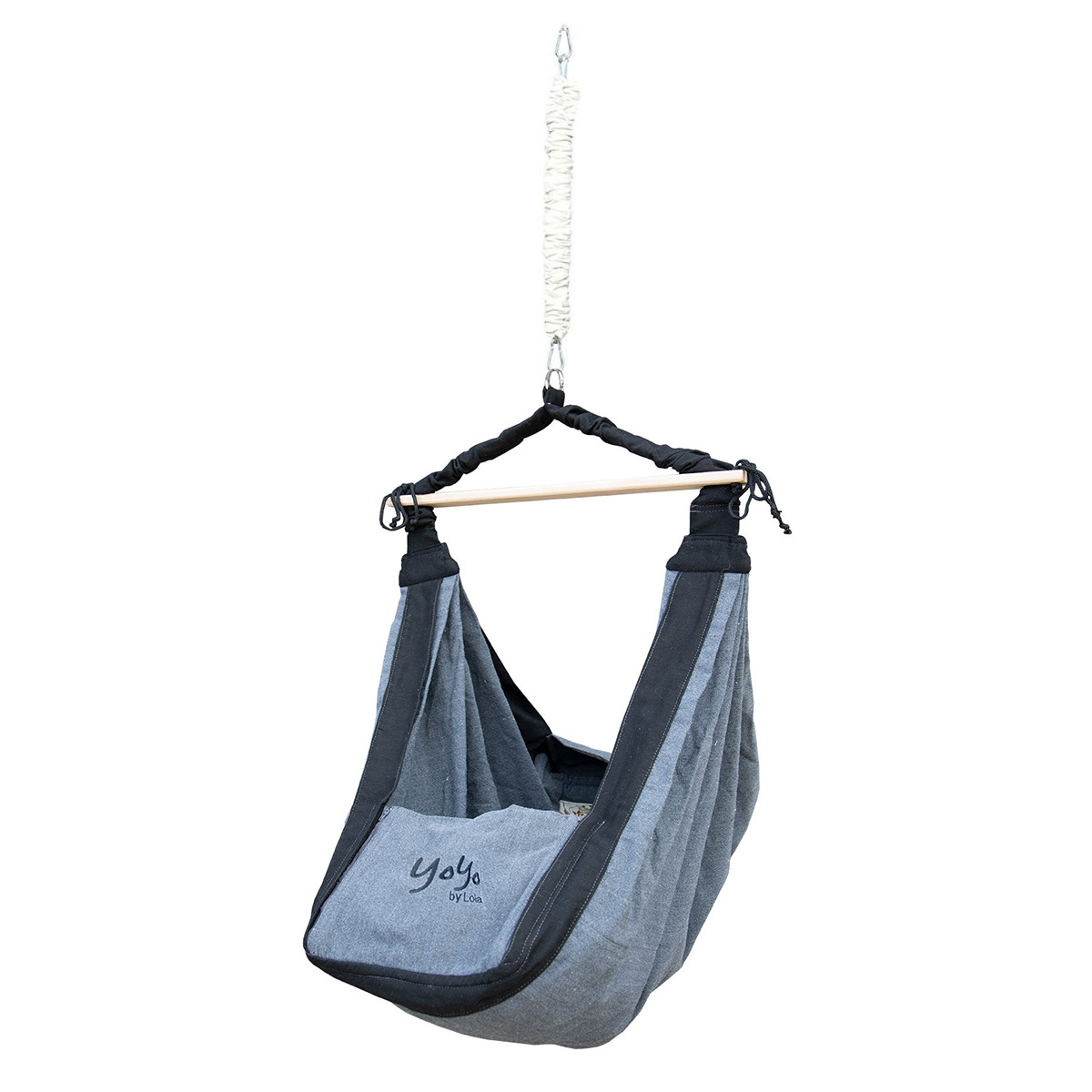 Lola Babyhängematte Babywiege YoYo BIG noire Set mit Feder