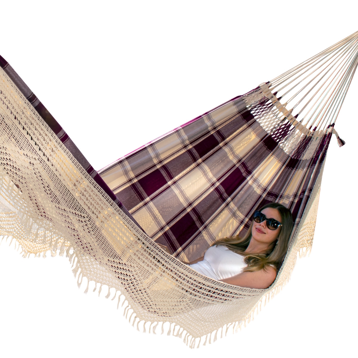 Lola Hängematte Brasil Luxus XXXL Rosato rot-natur hochwertig
