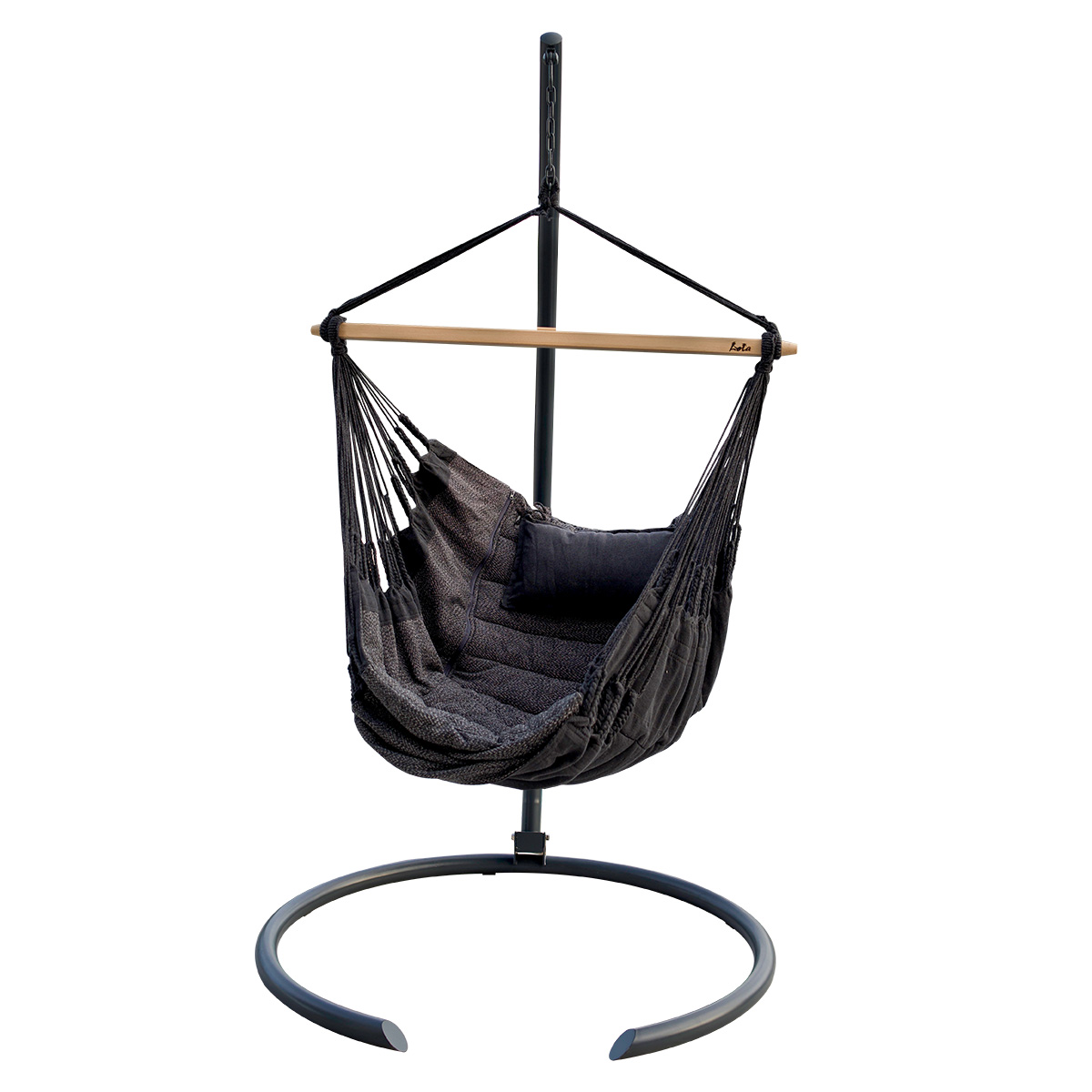Hängesesselgestell Edelstahl Lola Half-Moon Graphit mit Hängesessel Sky Midnight