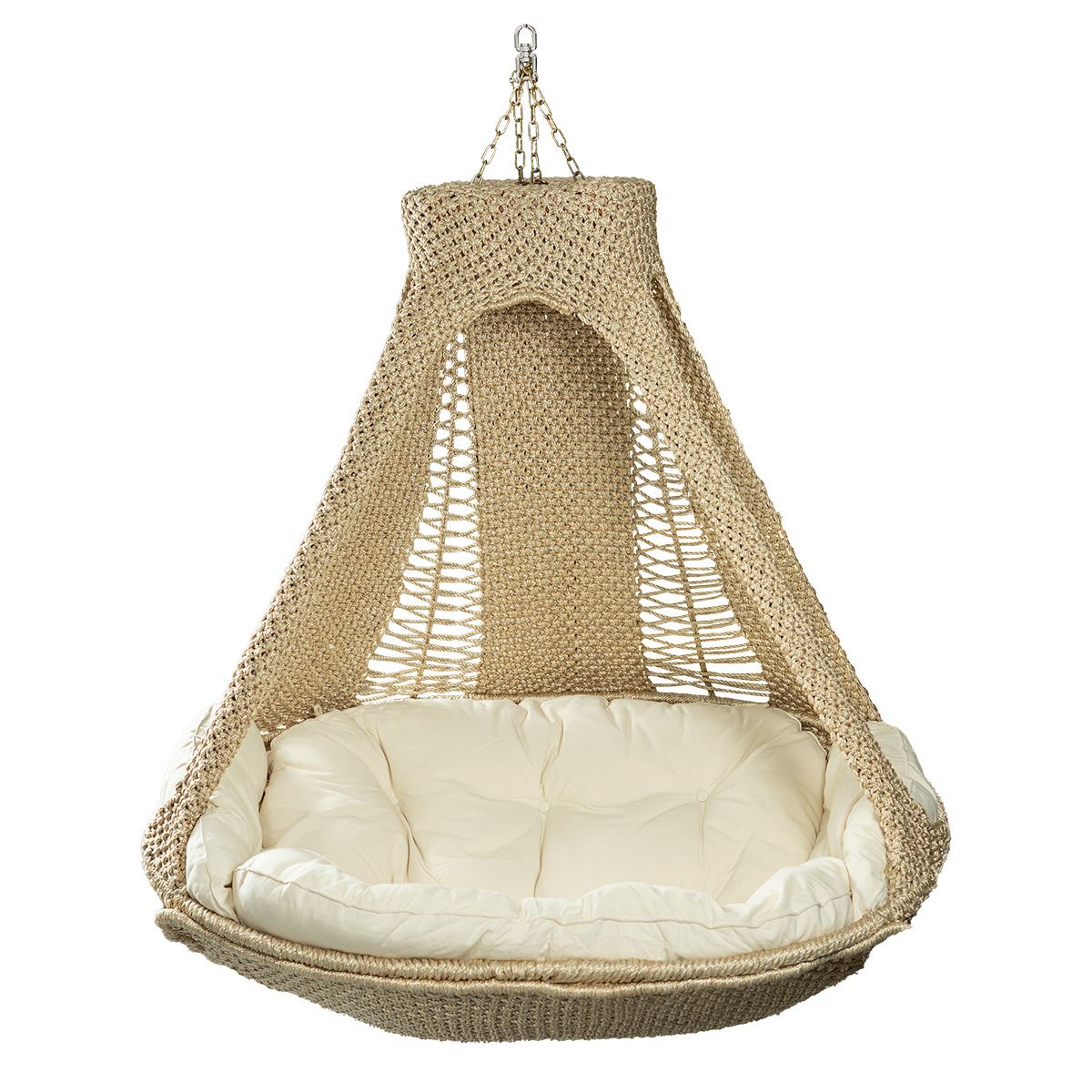 Lola Hängesofa Nido Royal wetterfest natur mit Kissen ecru Modell 2 - Kollektion 2019