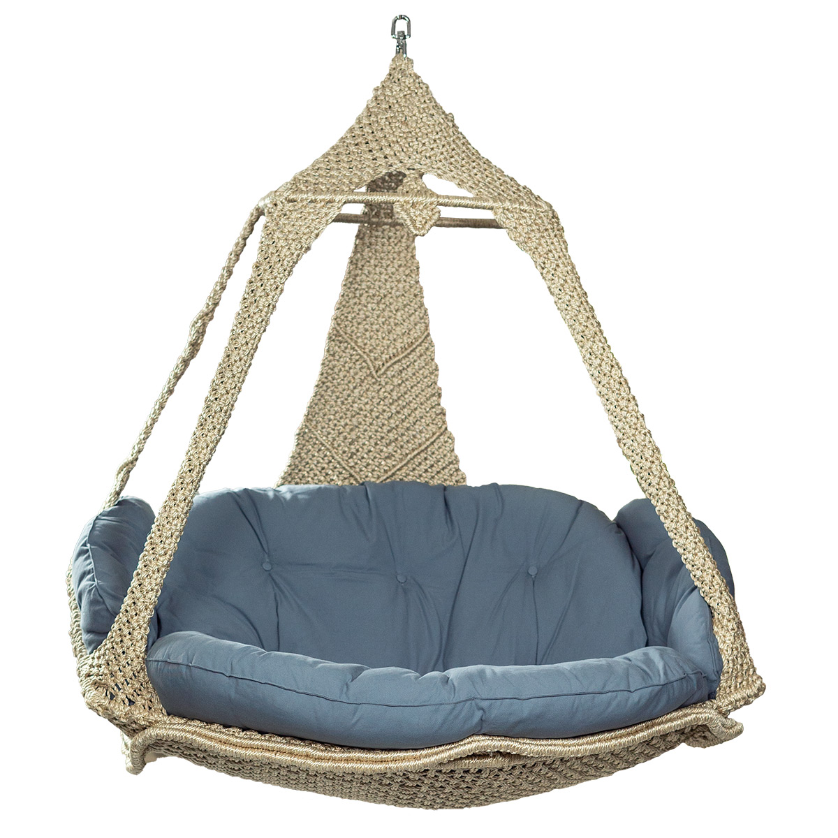 Lola Hängesofa Nido Royal Lola champagne mit Kissen anthracite wetterfest