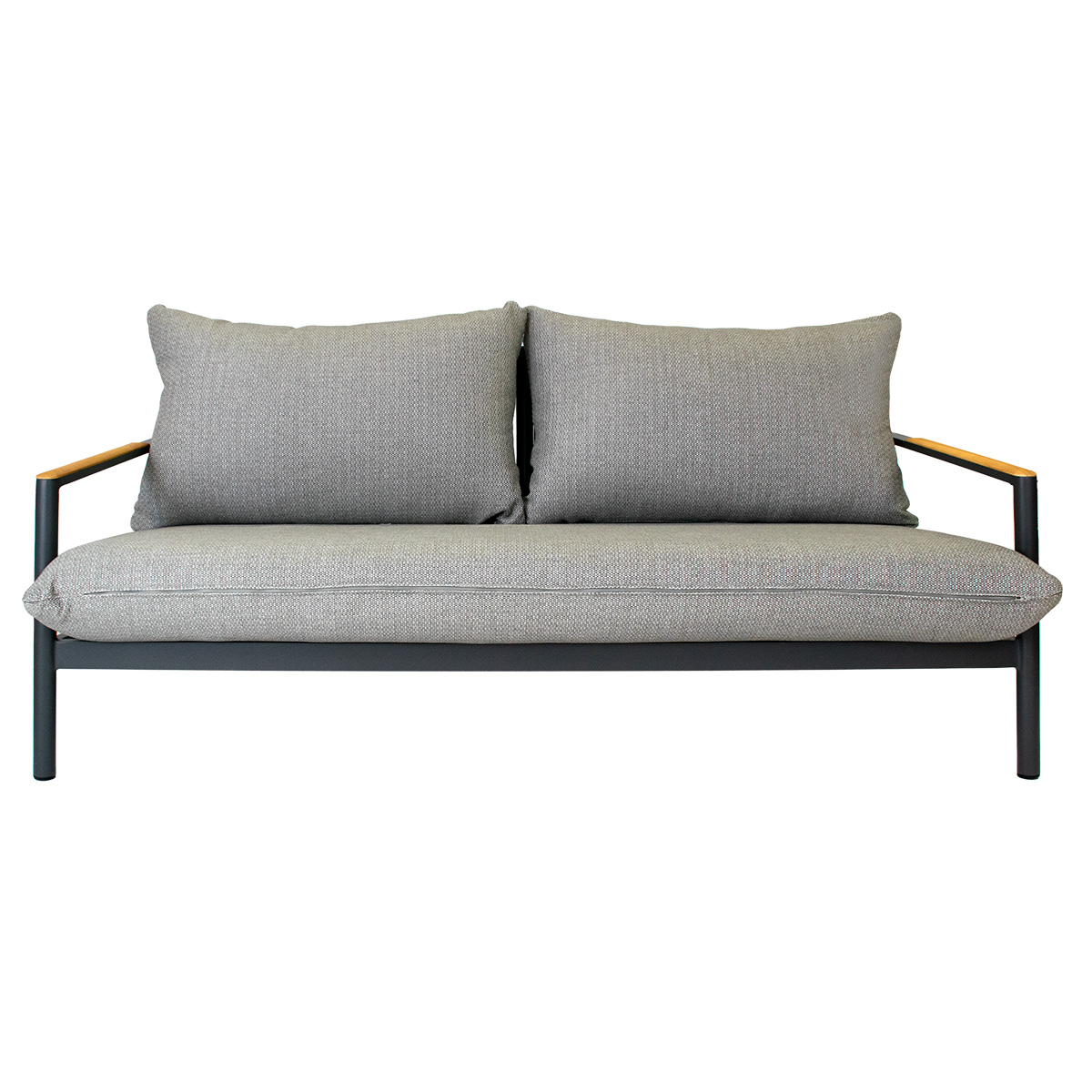 Lola Monaco Lounge 2,5-Sitzer Aluminium Graphite Teak/ Rope Carbon/ Kissen Pepper Sunproof®