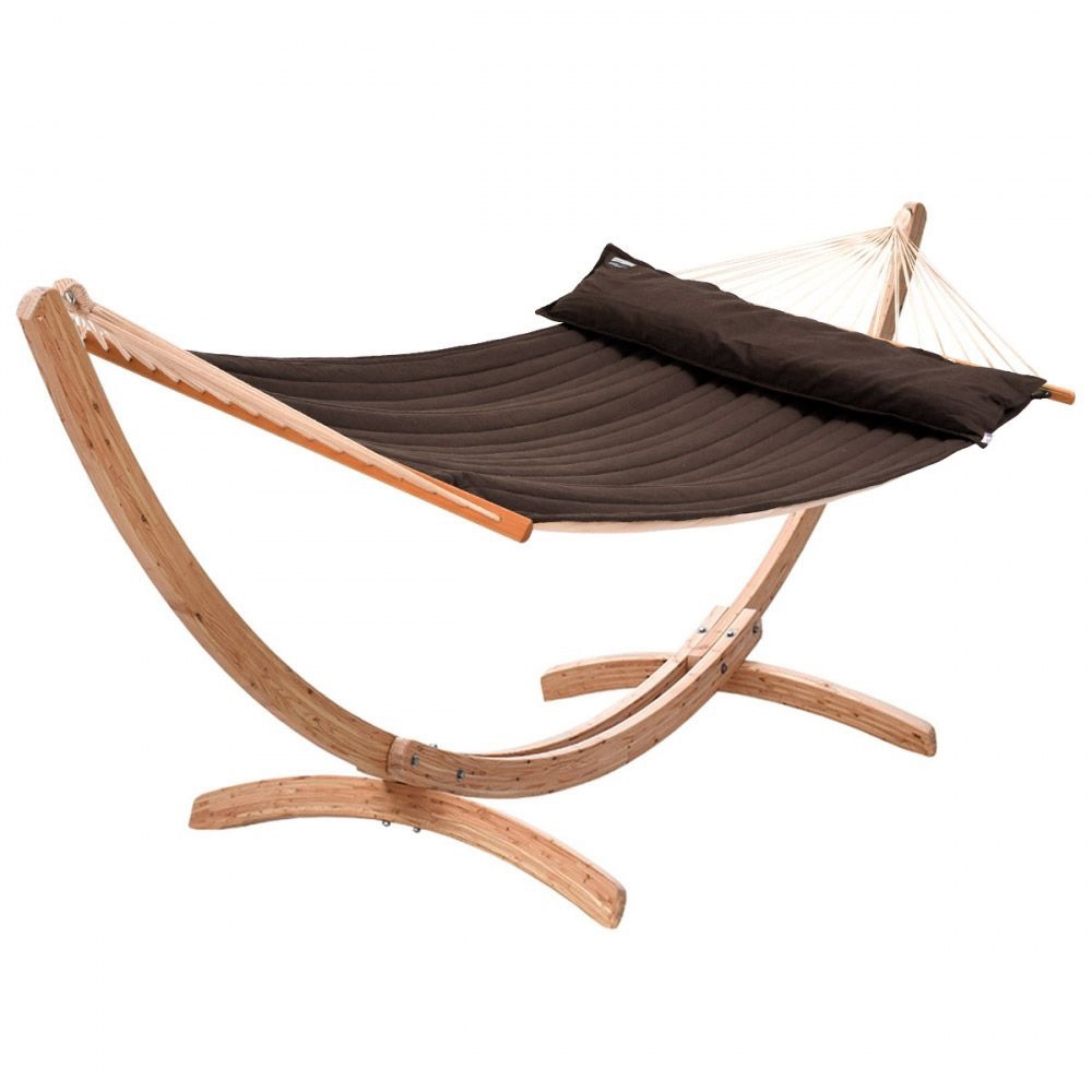 Familien-Stabhängematte American-Hammock Cofea-Robusta mit Holzgestell aus Lärche Ares-Arc