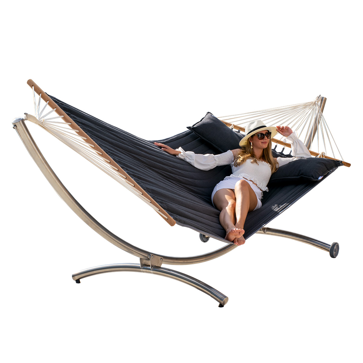 Hängemattenset Lola ROYAL DELUXE mit Luxus Stabhängematte American NOIRE