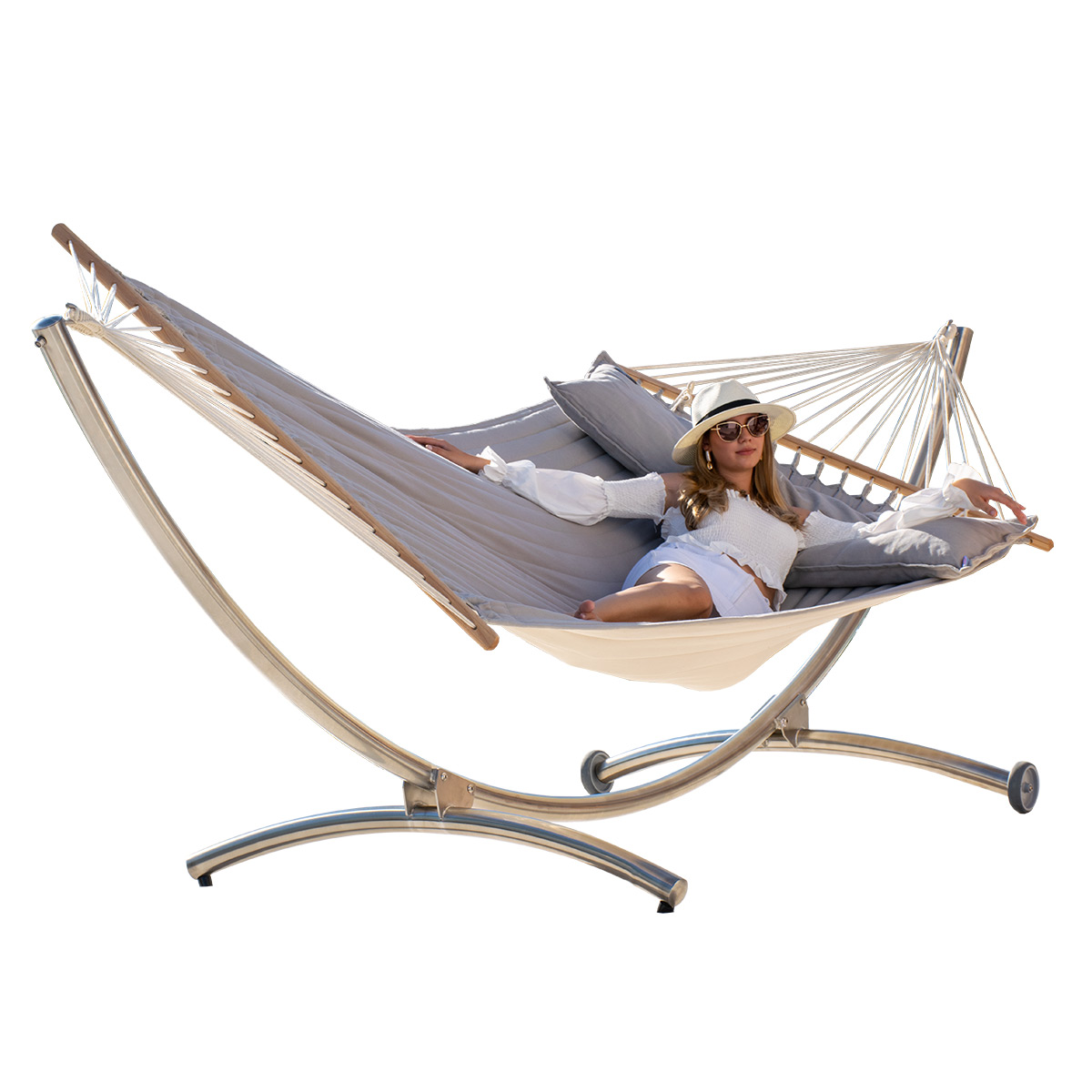 Hängemattenset Lola ROYAL DELUXE mit Luxus Stabhängematte American SILVER
