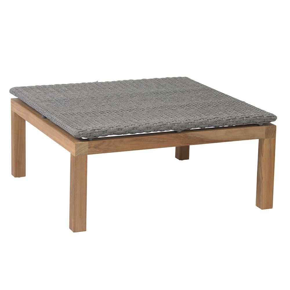 Stern LEAH Hocker Teak natur mit Synthetikfaser steingrau