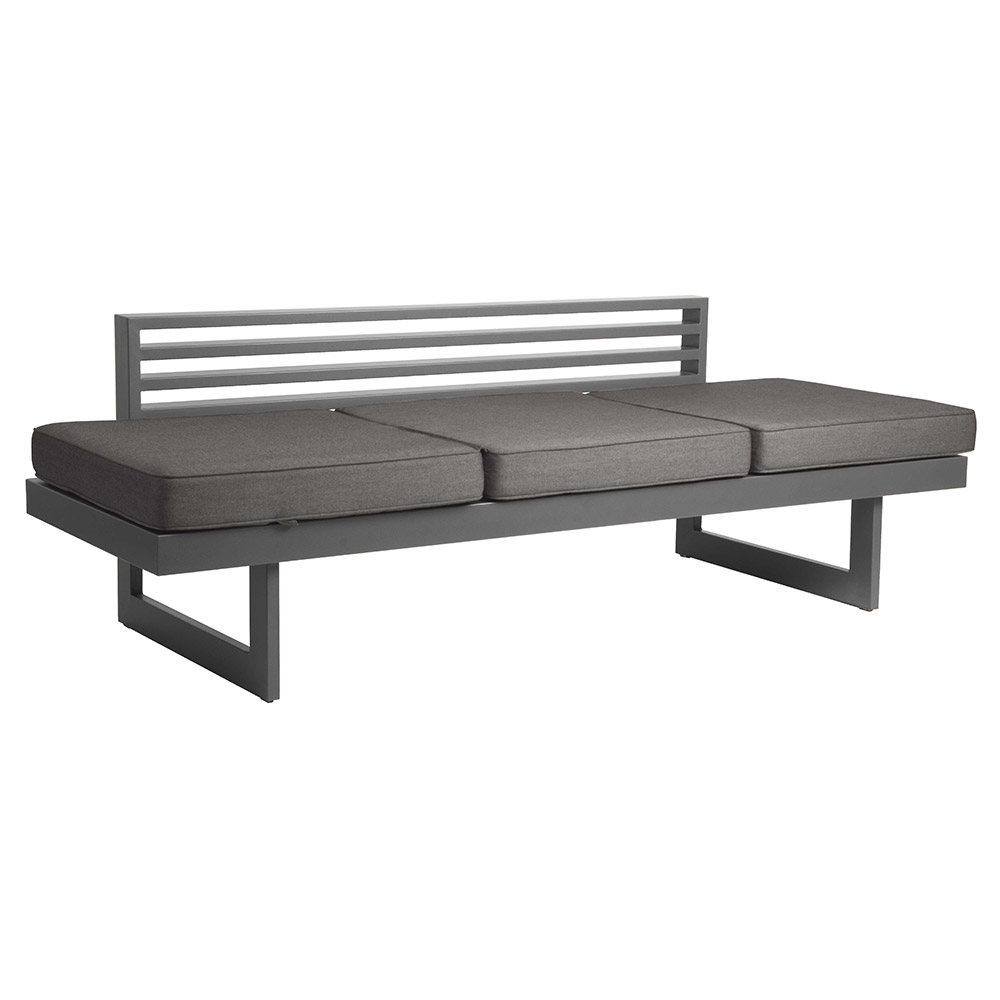 Stern NEW HOLLY DINING Bank/Liege Alu graphit mit Textilen silbergrau und Auflage schiefergrau