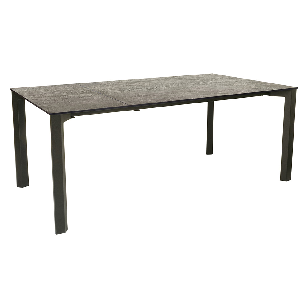 Stern Ausziehtisch 160/210x100 cm Penta Aluminium anthrazit Tischplatte Silverstar Slate stone mit Nivelliersystem