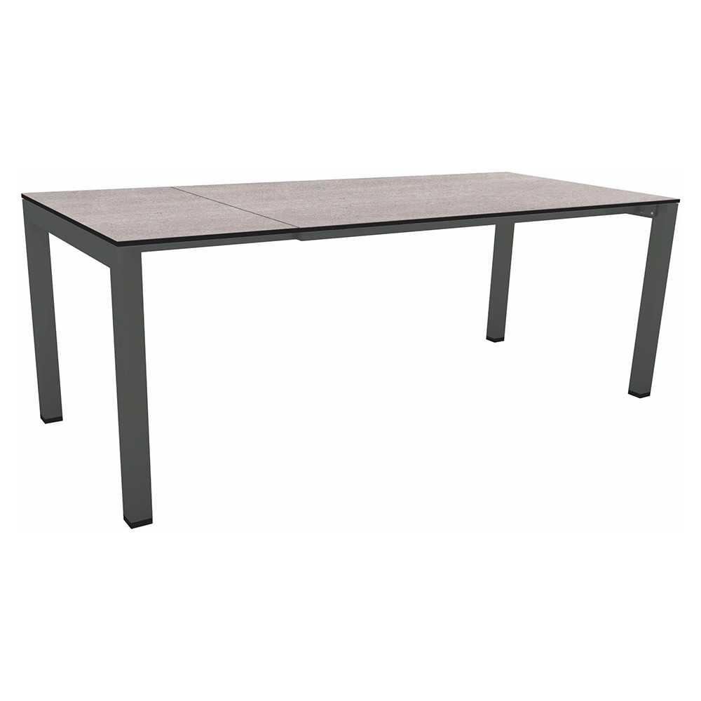 Stern Ausziehtisch 160/210x90 cm Aluminium anthrazit Tischplatte Silverstar Stone light
