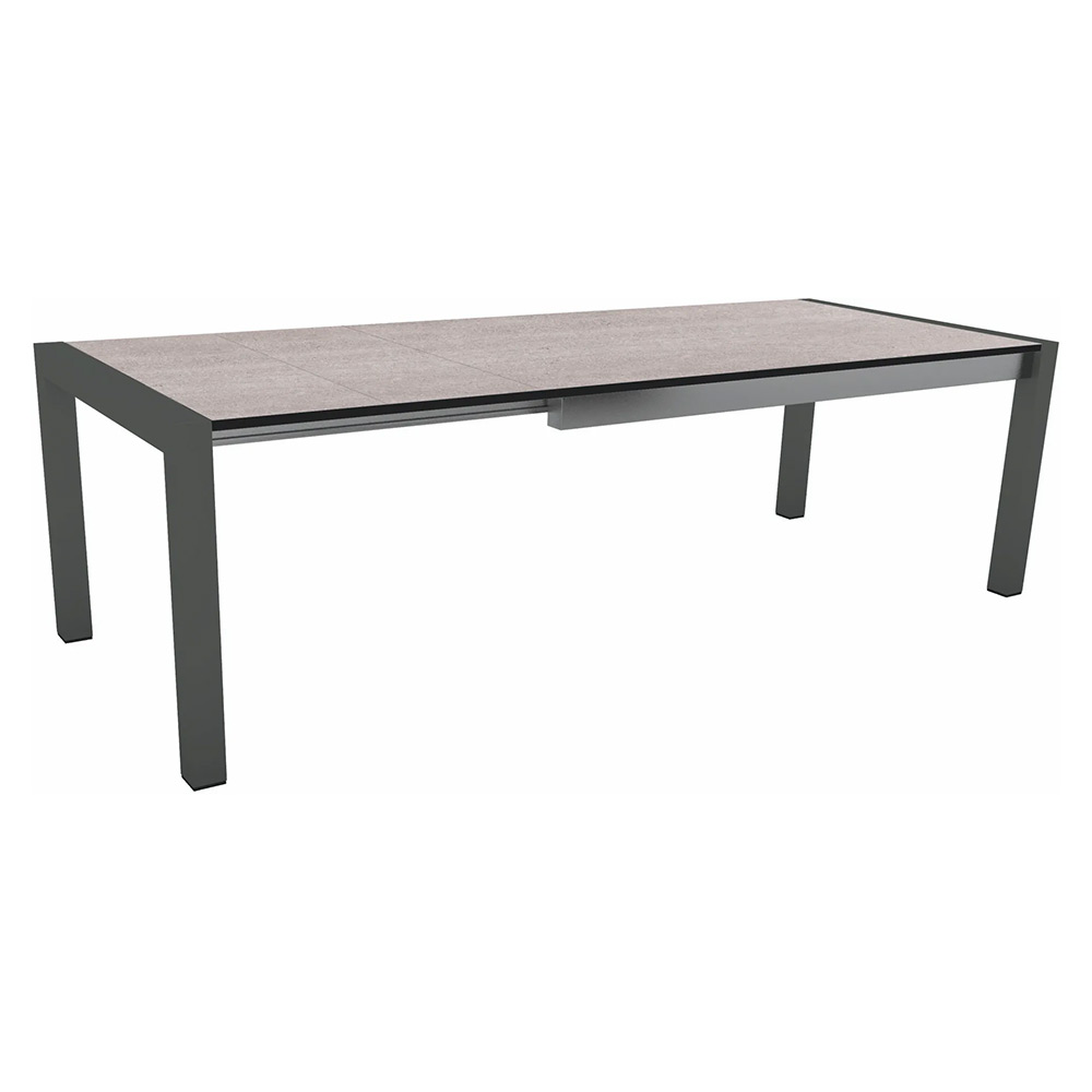 Stern Ausziehtisch 174/254x90 cm Aluminium anthrazit Tischplatte Silverstar Stone light
