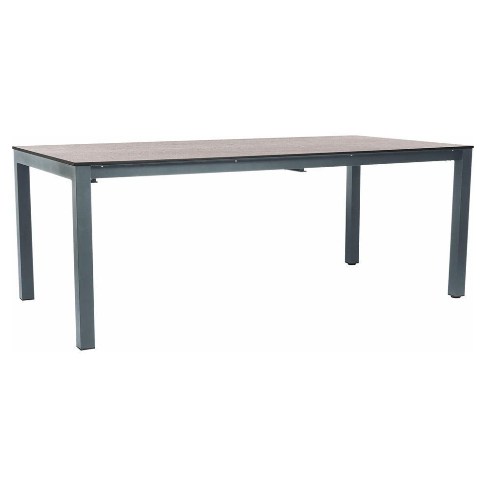 Stern Ausziehtisch 200/250x100 cm Aluminium graphit Tischplatte Silverstar Stone light