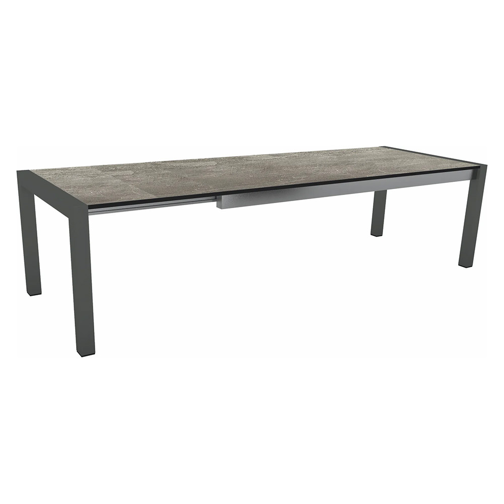 Stern Ausziehtisch 214/294x100 cm Aluminium anthrazit Tischplatte Silverstar Slate stone