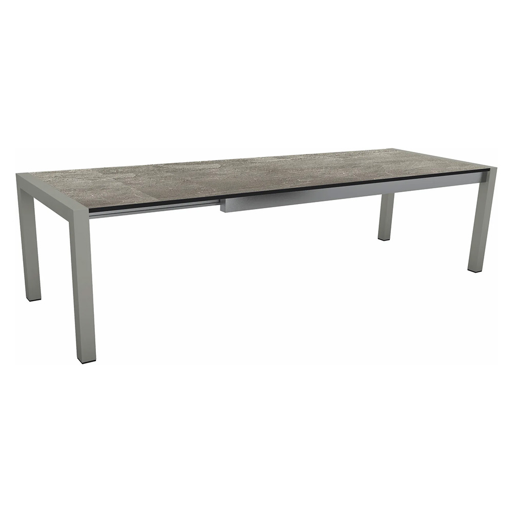 Stern Ausziehtisch 214/294x100 cm Aluminium graphit Tischplatte Silverstar Slate stone