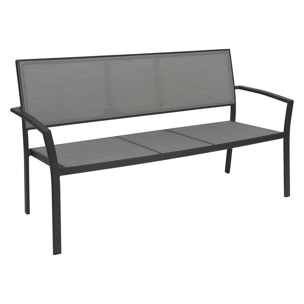 Stern Bank Allround 2,5-Sitzer Aluminium anthrazit Textilen silber
