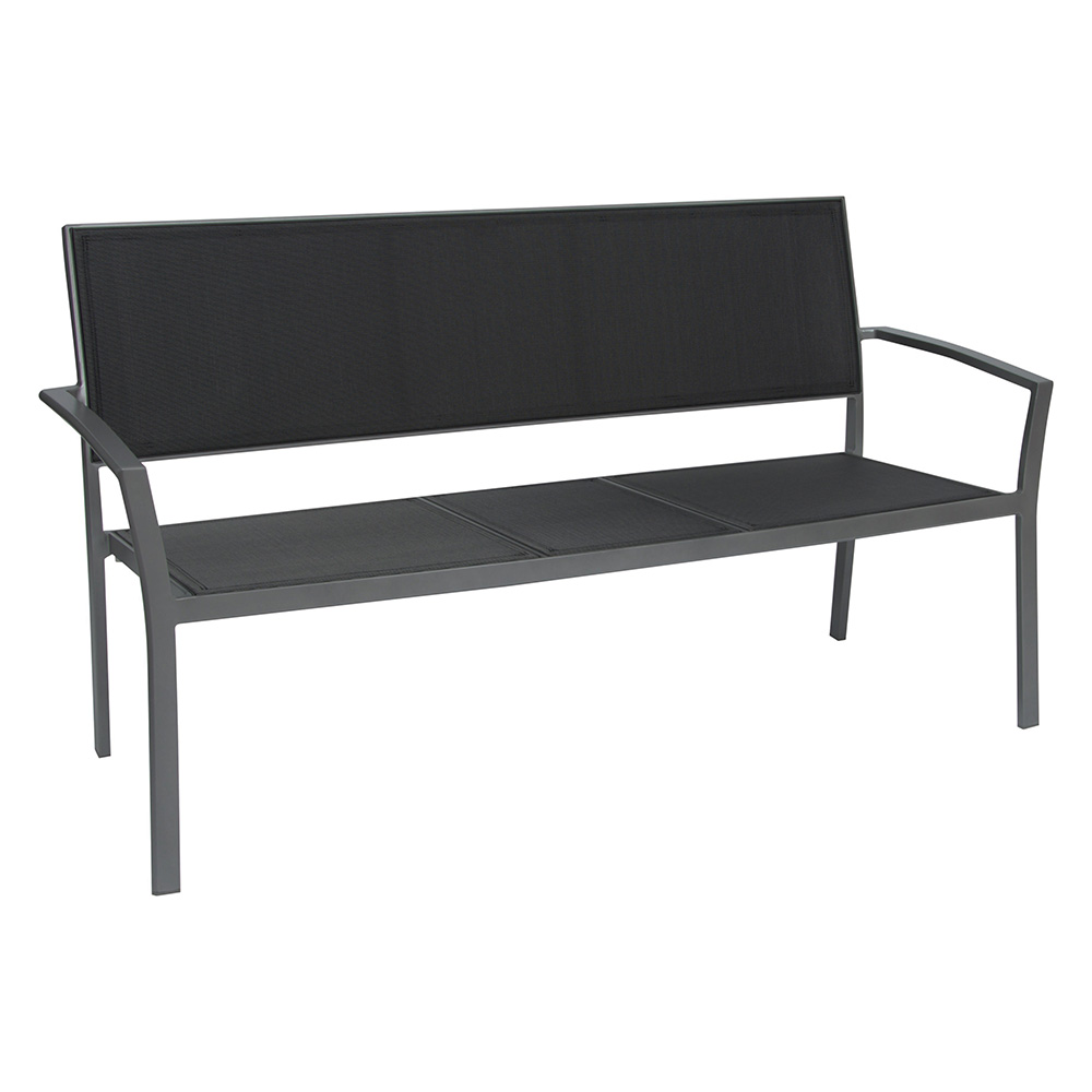 Stern Bank Allround 2,5-Sitzer Aluminium graphit Textilen silbergrau