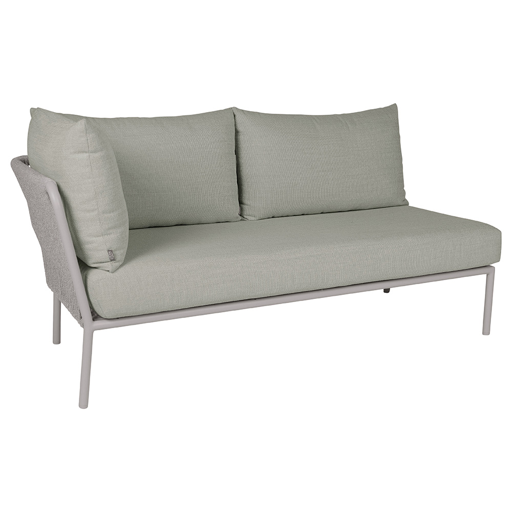 Stern Element Romy Lounge 2-Sitzer Armlehne rechts Aluminium greige Kissen 100% Polyacryl Salbei