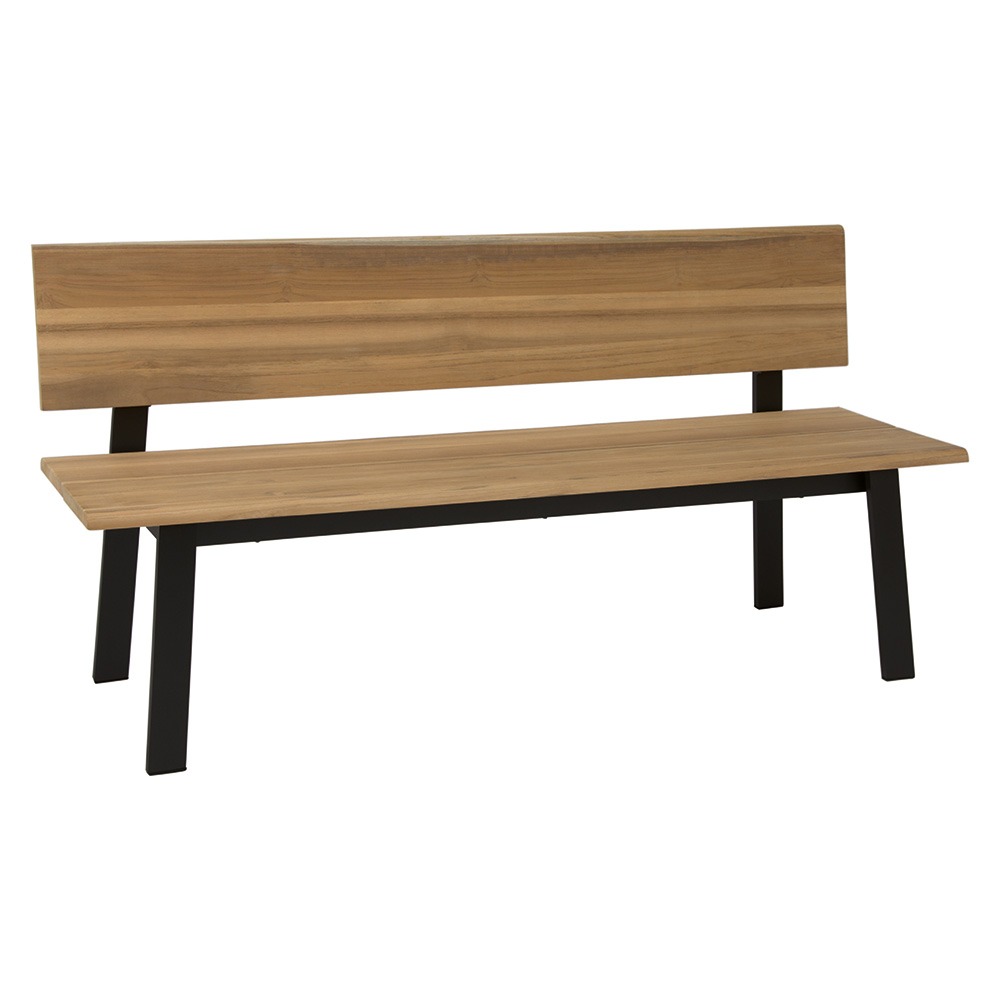Stern Bank Sam Aluminium schwarz matt mit Belattung Teak FSC®-zertifiziert