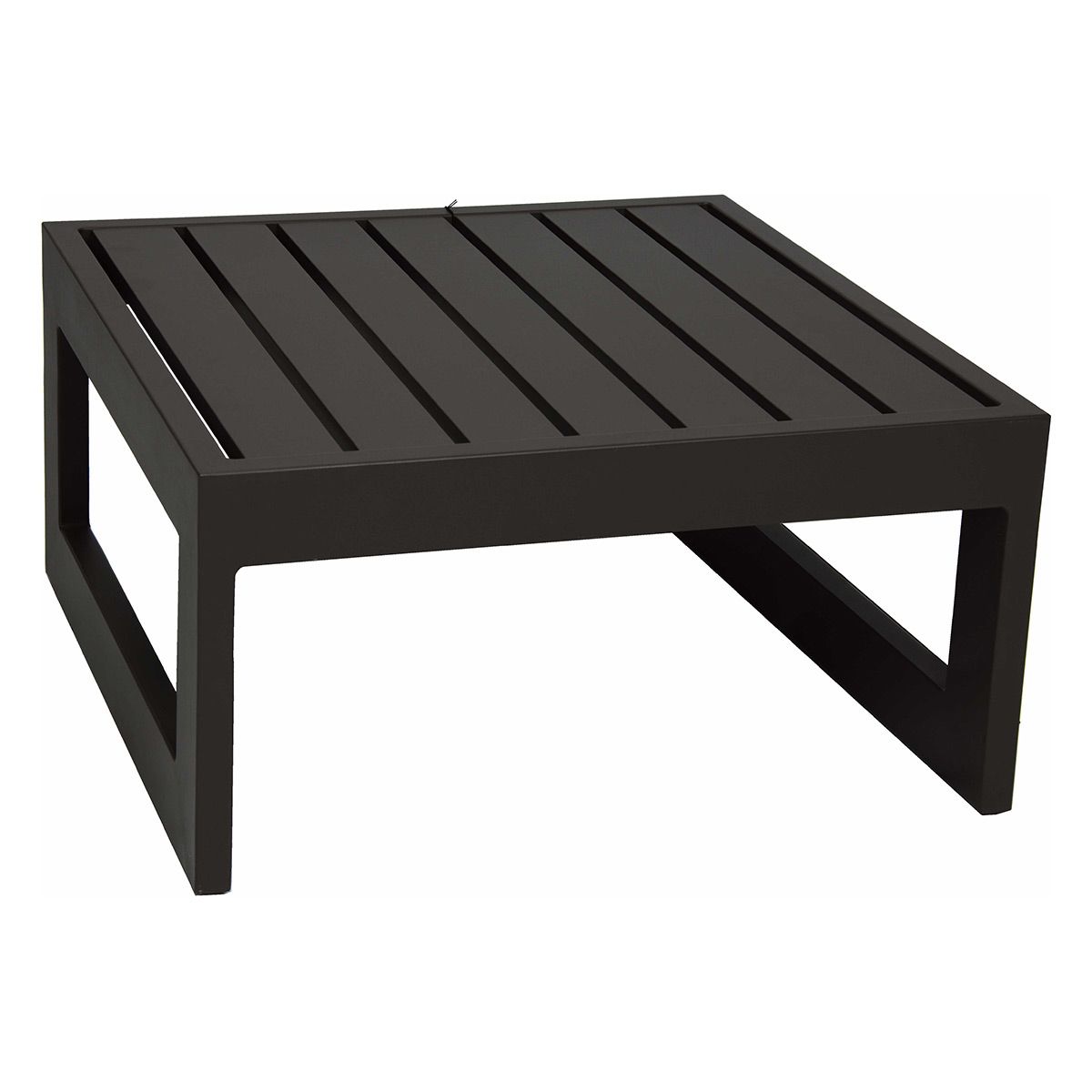 Stern Beistelltisch/Hocker Holly 72x72x38 cm Aluminium schwarz matt mit Aluminiumleisten