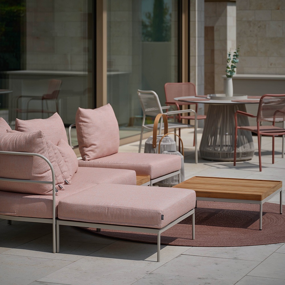 Stern Coco Loungeset greige 6-teilig Kissen Lychee 100% Polyacril