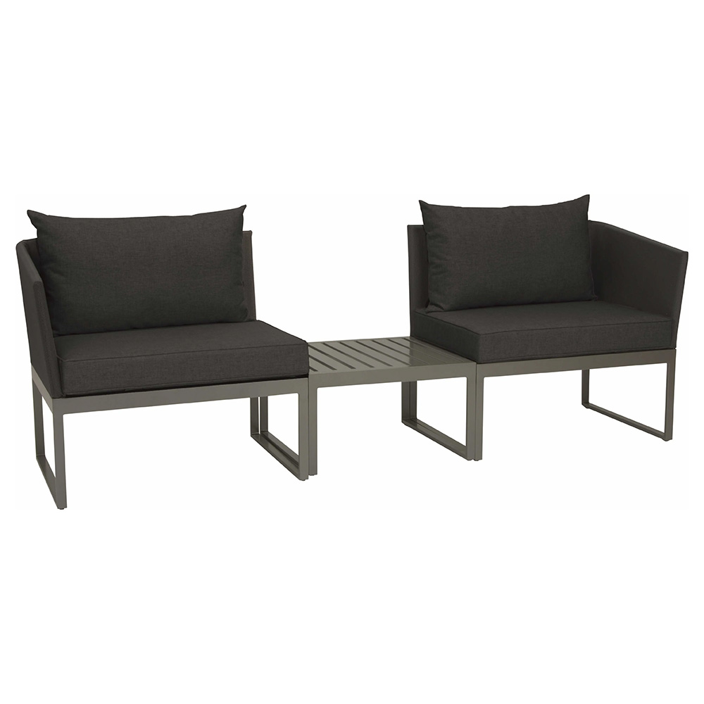 Stern City-Lounge Donna Aluminium graphit mit Bezug silbergrau/Kissen 100% Polyacryl Dessin schiefergrau