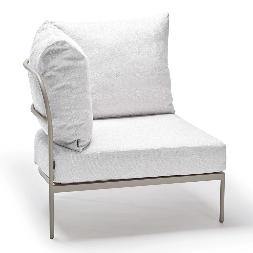 Stern Eckelement Coco Lounge Aluminium greige Kissen 100% Polyacryl Ivory