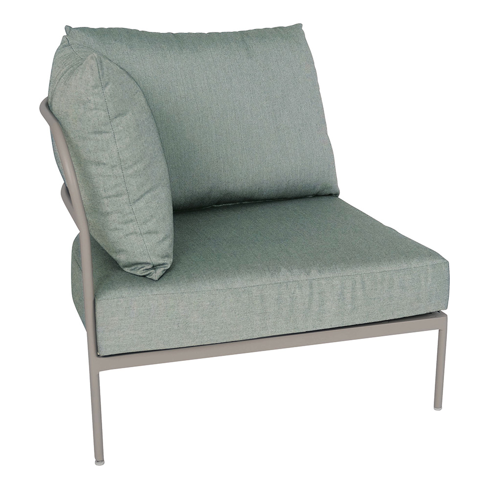 Stern Eckelement Coco Lounge Aluminium greige Kissen 100% Polyacryl Salbei