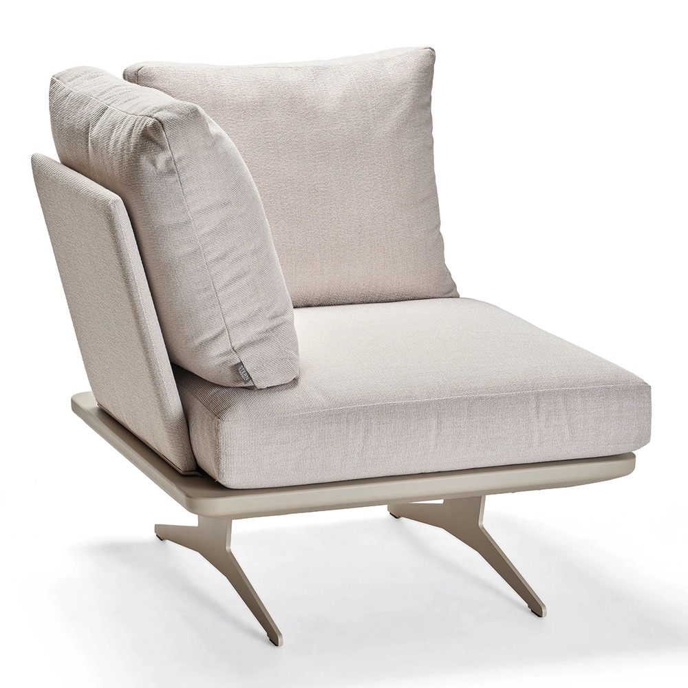 Stern Eckelement Enya Lounge Aluminium greige Rückenteile Vanilla Kissen 100% Polyacryl Vanilla