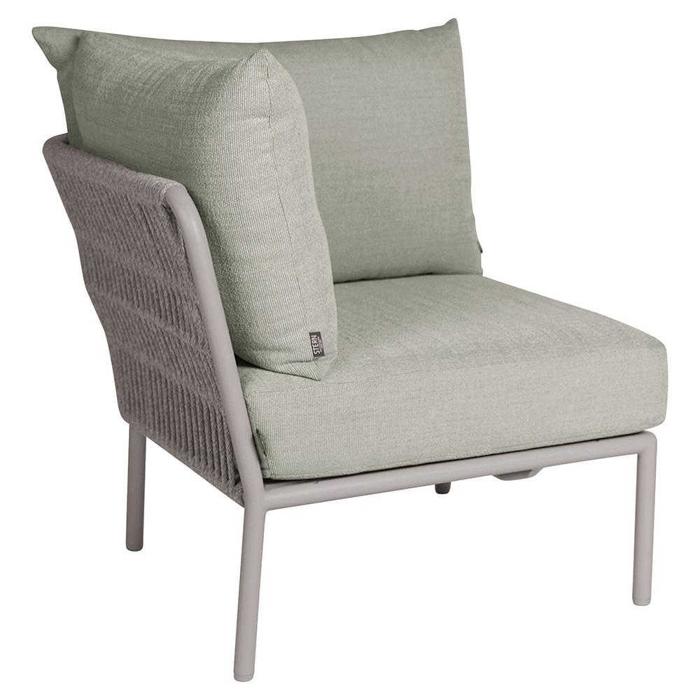 Stern Eckelement Romy Lounge Aluminium greige Kissen 100% Polyacryl Salbei