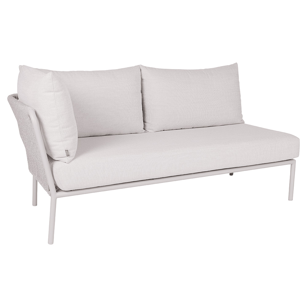 Stern Element Romy Lounge 2-Sitzer Armlehne rechts Aluminium greige Kissen 100% Polyacryl Vanilla