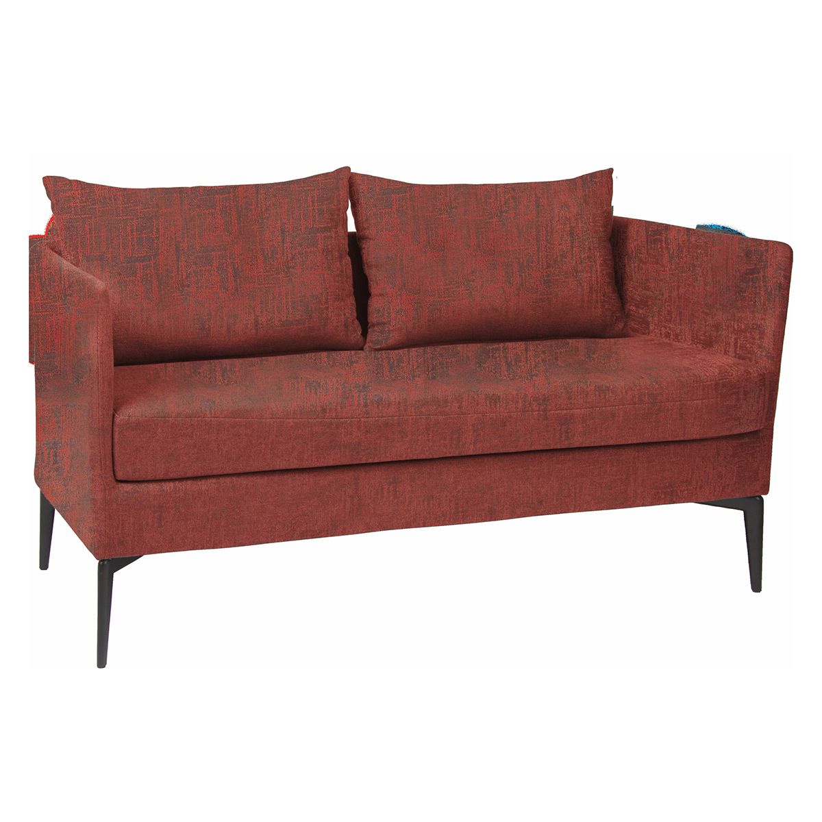Stern Sofa 2-Sitzer Marta Aluminium Bezug und Kissen Outdoorstoff rot/schiefergrau meliert