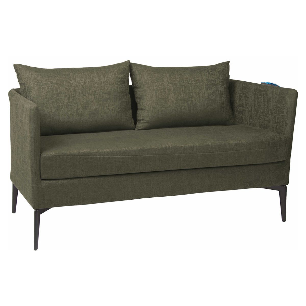 Stern Sofa 2-Sitzer Marta Aluminium Bezug und Kissen Outdoorstoff dunkelgrün/schiefergrau meliert