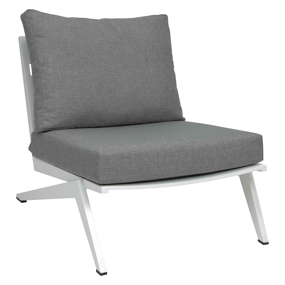 Stern JACKIE Sessel weiß mit Kissen seidengrau, 100% Polyacryl mit Reißverschluss