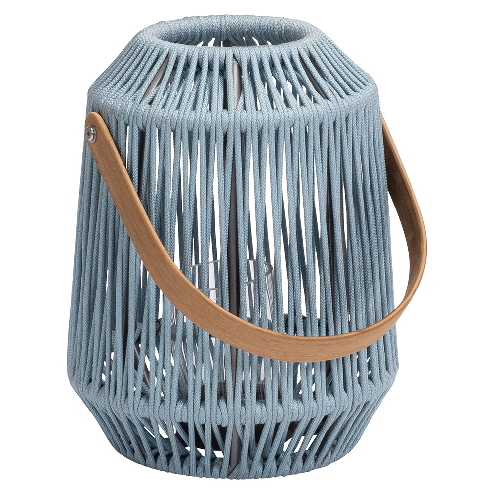 Stern Laterne Nele Ø 30 cm Höhe 39 cm Aluminium anthrazit Kordel hellblau
