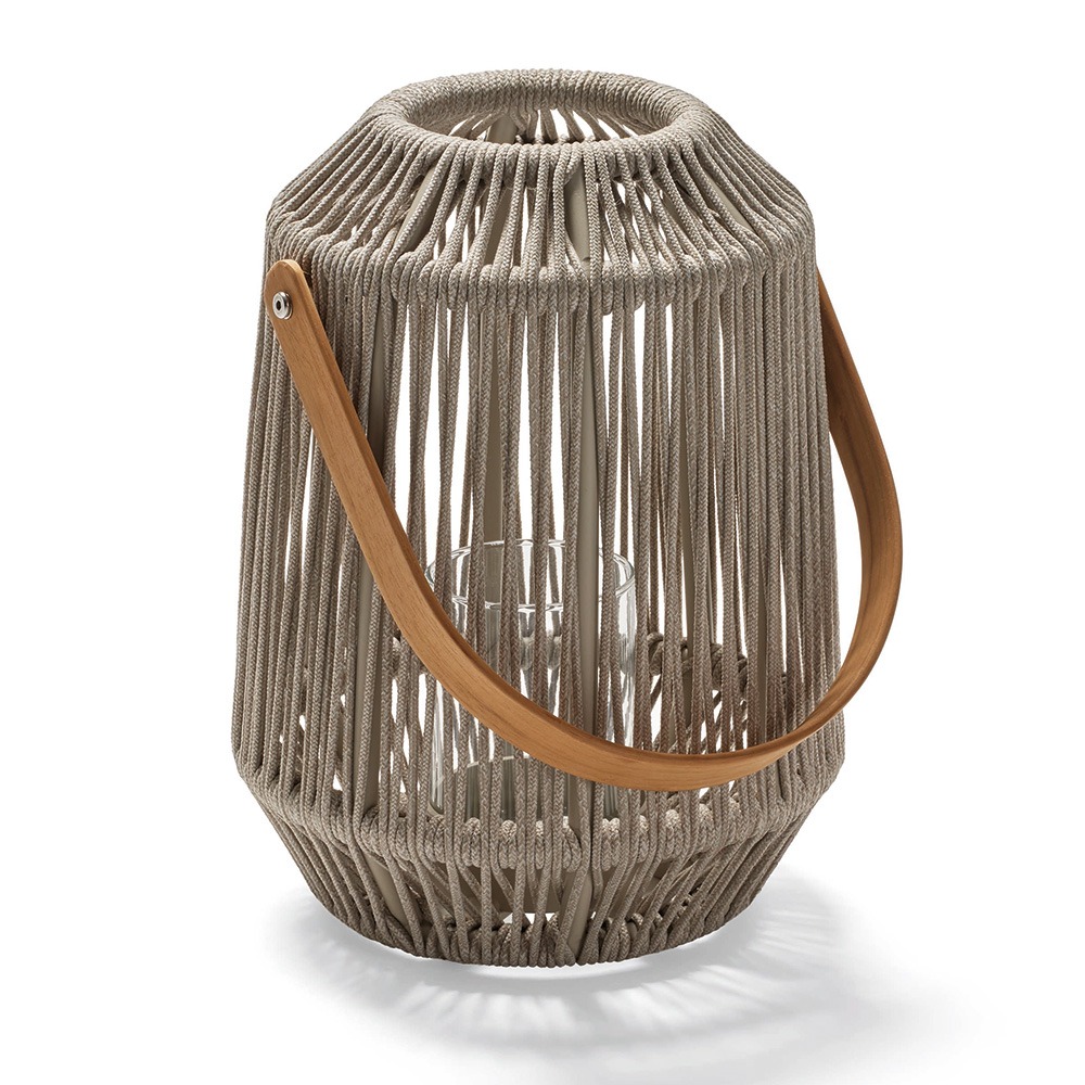 Stern Laterne Nele Ø 30 cm Höhe 39 cm Aluminium greige Kordel greige