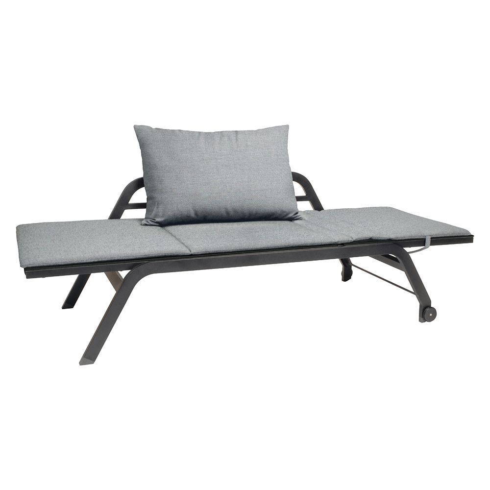 Stern Liege/Bank Novi Aluminium anthrazit/Textilen karbon/Kissen 100% Polyacryl seidengrau