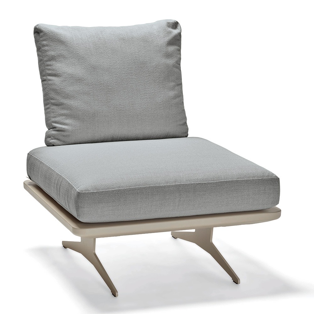 Stern Mittelelement Enya Lounge Aluminium greige Rückenteil Kordel greige Kissen 100% Polyacryl granitgrau