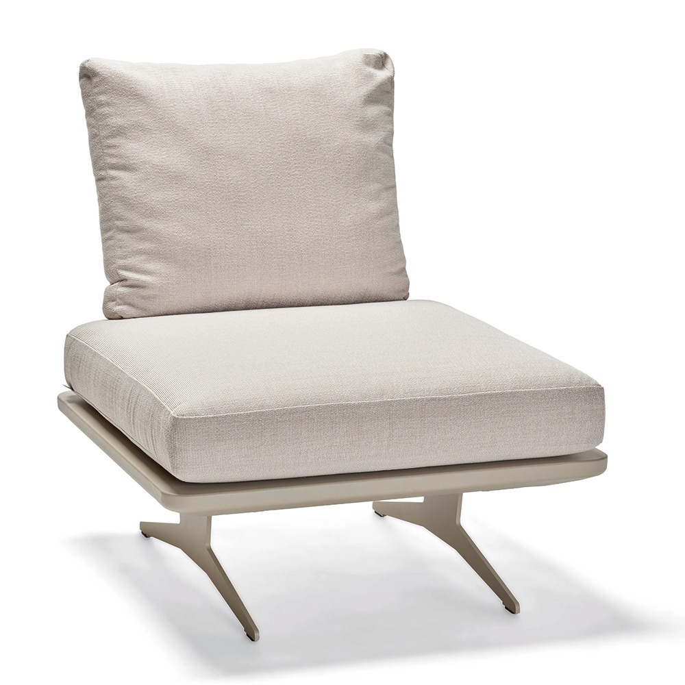 Stern Mittelelement Enya Lounge Aluminium greige Rückenteil Kordel greige Kissen 100% Polyacryl Vanilla